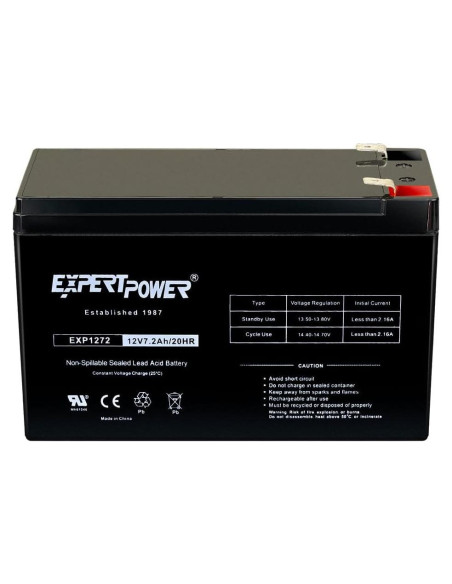 Batería de Plomo Sellada ExpertPower 12V 7.2AH para Alarma