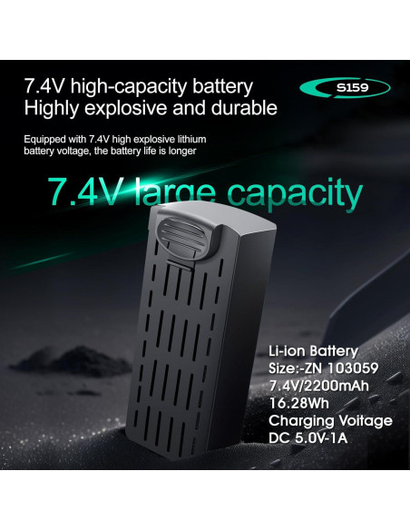 Batería de Reemplazo para Drone S159 2200mAh 7.4V - 2 Pcs