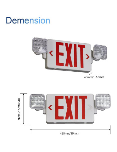Señal de Salida de Emergencia LED TANLUX con Batería 1 Paquete