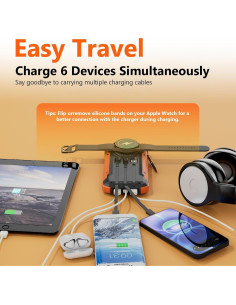 Banco de Energía Solar 20,000mAh Cargador Inalámbrico Naranja 2