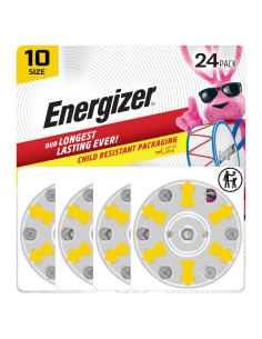 Baterías para Audífonos Energizer Tamaño 10 Tab Amarillo - 24 Unidades
