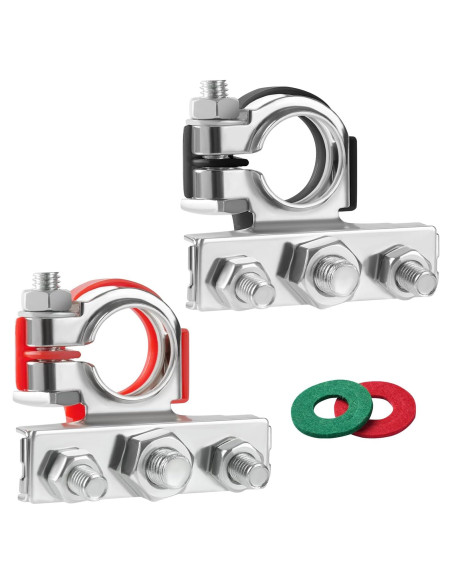 Conectores de Terminal de Batería 3 Vías XIOGZAXI Cobre Anticorrosión