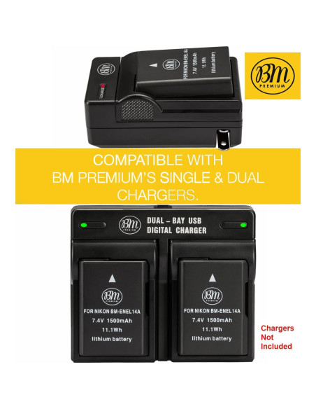 Batería BM Premium EN-EL14A para cámaras Nikon 1500 mAh