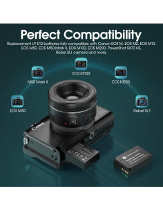 Baterías FirstPower LP-E12 2-Pack y Cargador Doble USB para Canon 2