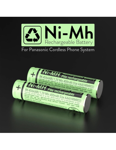 Baterías Recargables Ni-MH BK-40AAABU para Teléfono Panasonic