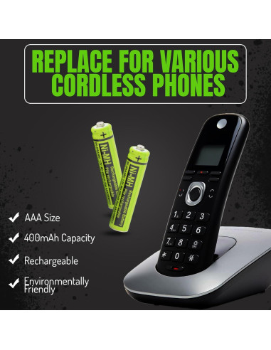 Baterías Recargables Ni-MH BK-40AAABU para Teléfono Panasonic