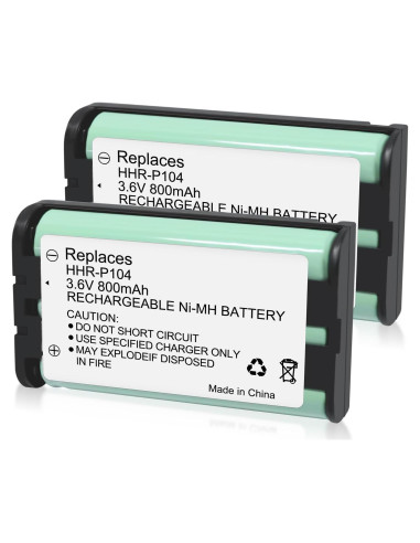 2 Baterías Recargables NiMH HHR-P104 800mAh 3.6V para Panasonic