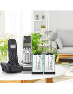 2 Baterías Recargables NiMH HHR-P104 800mAh 3.6V para Panasonic 2