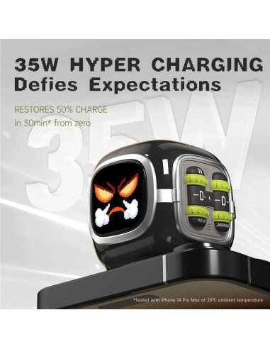 Cargador Rápido USB-C Divoom Dipow 35W con Pantalla LED