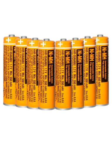 Paquete de 8 Baterías Recargables NiMH 550mAh AAA Panasonic