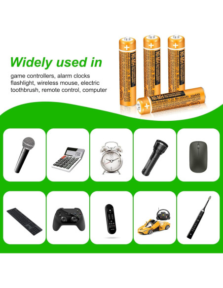 Paquete de 8 Baterías Recargables NiMH 550mAh AAA Panasonic