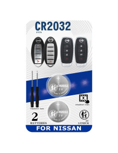 Baterías de Reemplazo para Llave Nissan CR2032 - Paquete de 2