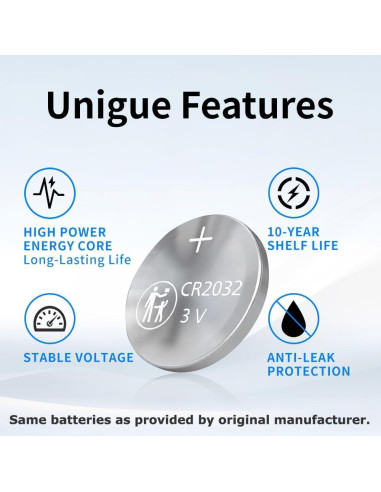 Baterías de Reemplazo para Llave Nissan CR2032 - Paquete de 2