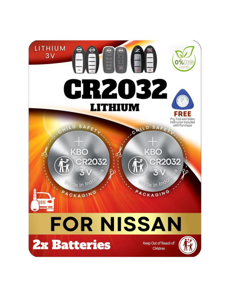 Baterías CR2032 para Llaveros Nissan e Infiniti - Paquete de 2
