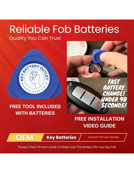 Baterías CR2032 para Llaveros Nissan e Infiniti - Paquete de 2