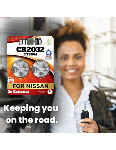 Baterías CR2032 para Llaveros Nissan e Infiniti - Paquete de 2