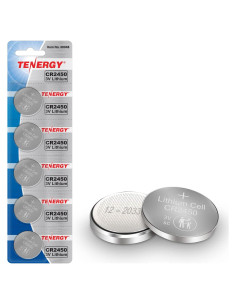 Batería Tenergy CR2450 de Litio 3V - Paquete de 5 Unidades