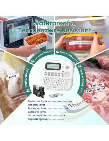 Máquina de Etiquetas VolenGo D210S con Cinta Laminada 12mm