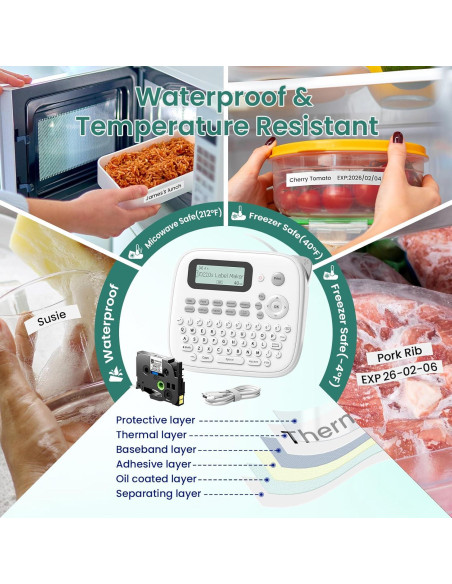 Máquina de Etiquetas VolenGo D210S con Cinta Laminada 12mm