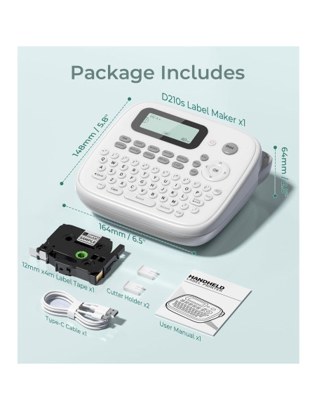 Máquina de Etiquetas VolenGo D210S con Cinta Laminada 12mm