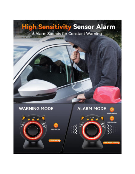 Sistema de Alarma Inalámbrico LNKERCO KS-SF33RS 120dB con Luz Roja