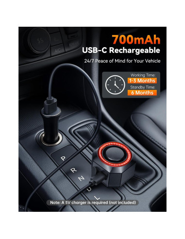 Sistema de Alarma Inalámbrico LNKERCO KS-SF33RS 120dB con Luz Roja