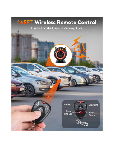 Sistema de Alarma Inalámbrico LNKERCO KS-SF33RS 120dB con Luz Roja