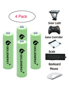 Baterías recargables AA 600mAh 1.2V NiMH BAOBIAN (4 PCS) 2