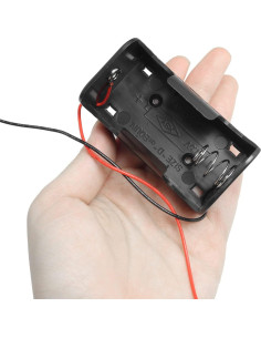 Soporte de Batería D 4PCS 1.5V LUORNG con Cables 2