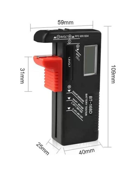 Probador de Batería Digital Genérico BT-168D LCD Universal