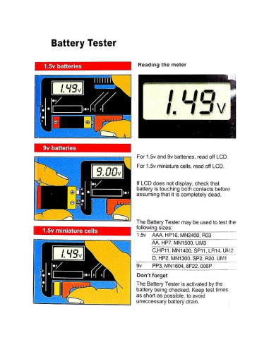 Probador de Batería Digital Genérico BT-168D LCD Universal