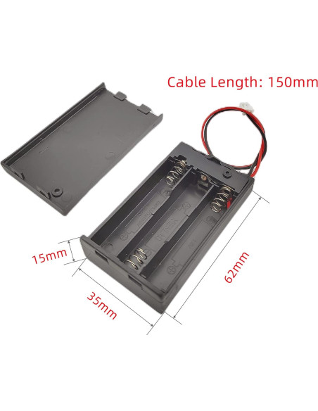 Caja de Almacenamiento para 3 Baterías AAA ShangHJ con Interruptor