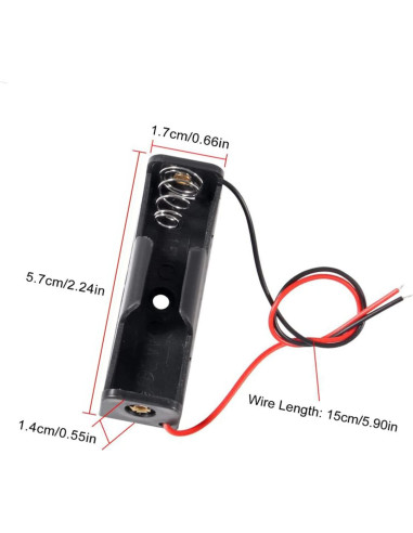 20 Soportes de Batería AA con Cable AEDIKO 1 Slot 1.5V