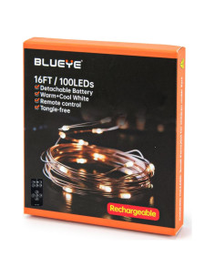 Luces de Hadas Recargables 4.88M 100LEDs BLUEYE con Control Remoto