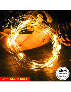 Luces de Hadas Recargables 4.88M 100LEDs BLUEYE con Control Remoto 2