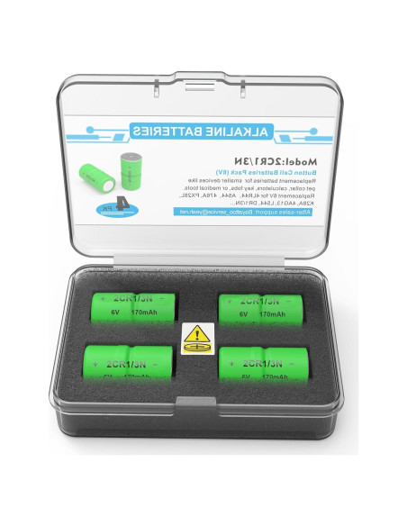 Paquete de 4 Baterías 2CR1/3N 6V Bayattoo para Collares de Perro