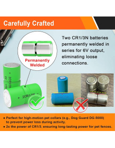 Paquete de 4 Baterías 2CR1/3N 6V Bayattoo para Collares de Perro 2