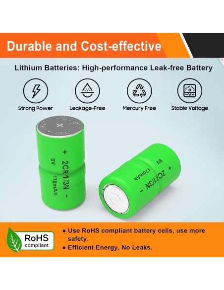 Paquete de 4 Baterías 2CR1/3N 6V Bayattoo para Collares de Perro