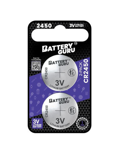 Batería de Llave de Coche CR2450 3V - Paquete de 2 Battery Guru