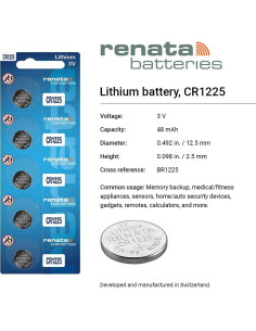Baterías de Litio Renata CR1225 - 3V 48mAh (10 unidades) 2