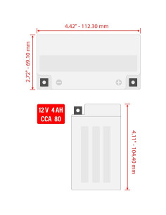 Batería AGM Caltric 12V para Honda TRX90 2006-2016 2