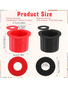 Cubiertas de terminal de batería EupHHonycs 4 PCS ABS Rojo Negro 2