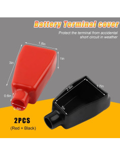 Cubierta de Terminal de Batería Ohleats 2 PCS Aislante PVC 2