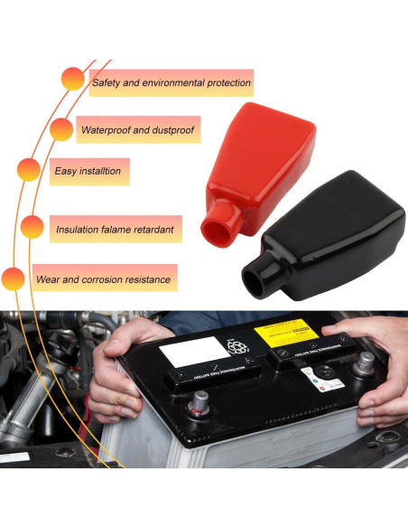 Cubierta de Terminal de Batería Ohleats 2 PCS Aislante PVC