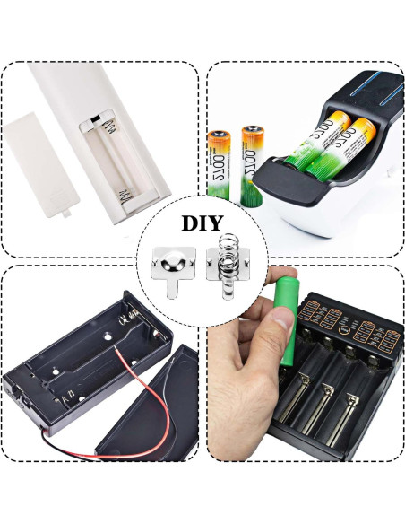 12 Pares de Resortes de Batería AA Psyqtsuary - Contacto Metal