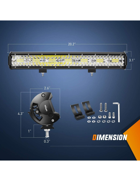 Barra de Luz LED Nilight 50cm 420W Combo Inundación y Spot