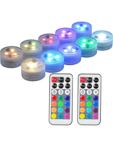 Luces LED sumergibles MATA LEON con control remoto - 10 luces