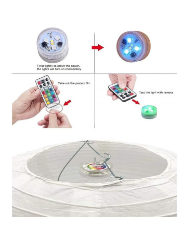 Luces LED sumergibles MATA LEON con control remoto - 10 luces