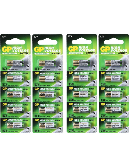Batería Alcalina A23 12V GP - Paquete de 20 Unidades