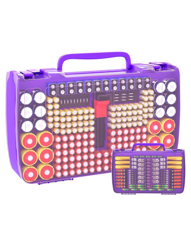 Caja organizadora de baterías Aptbyte con probador - 269 baterías